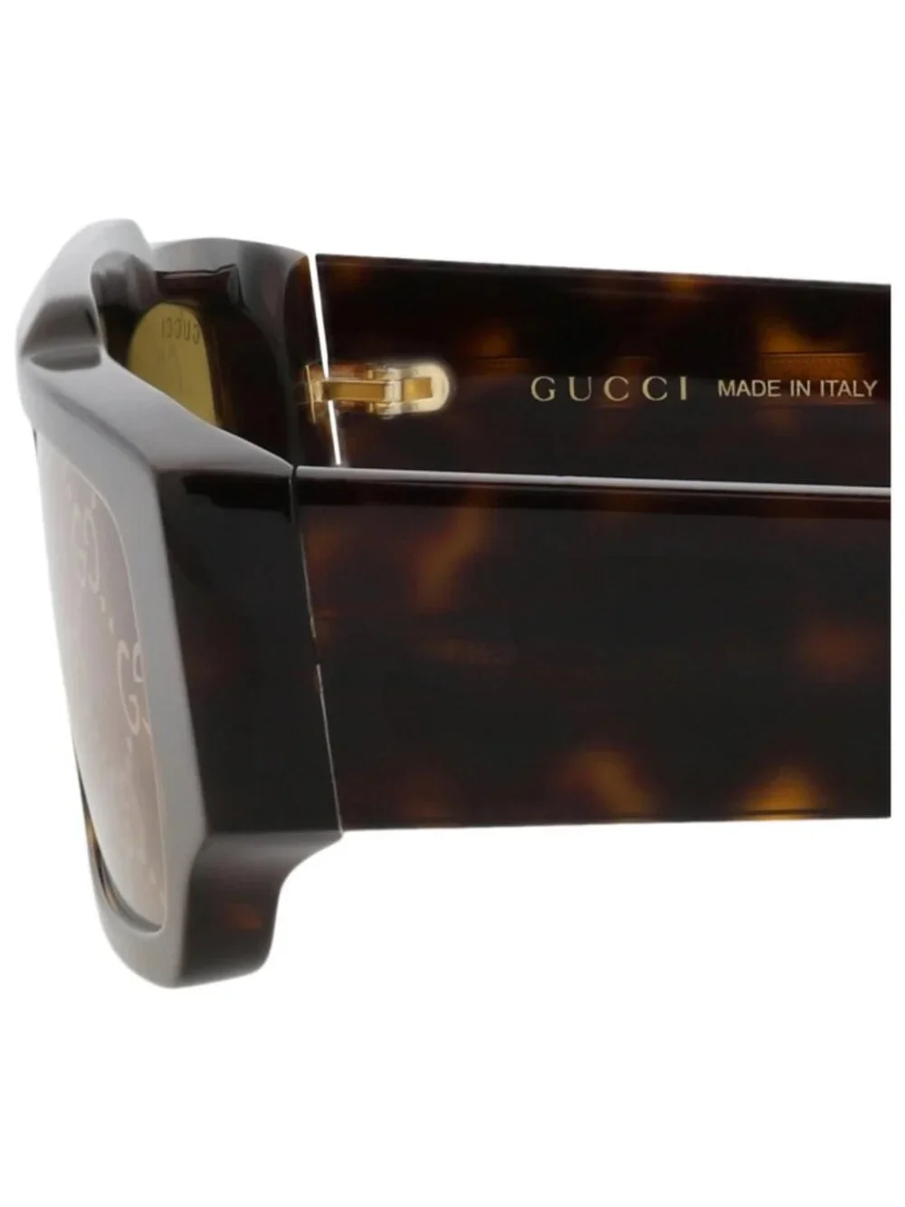 New Gucci Women's Sunglasses Square Rectangle Recycled Acetate Frame Mens Havana